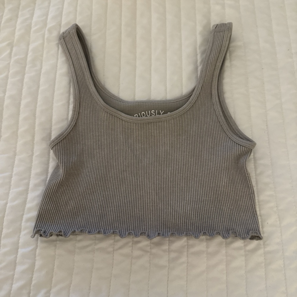 Aeropostale Gray Ribbed Tank Top